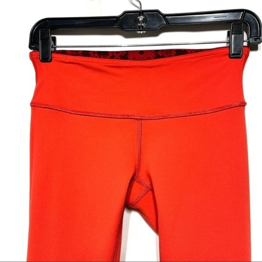 Lululemon Wunder Under Pant III (Reversible) Cranberry / Alarming 4